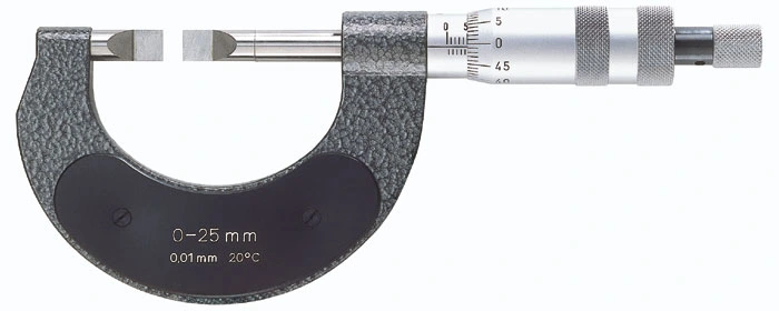 Outside micrometers for narrow grooves
